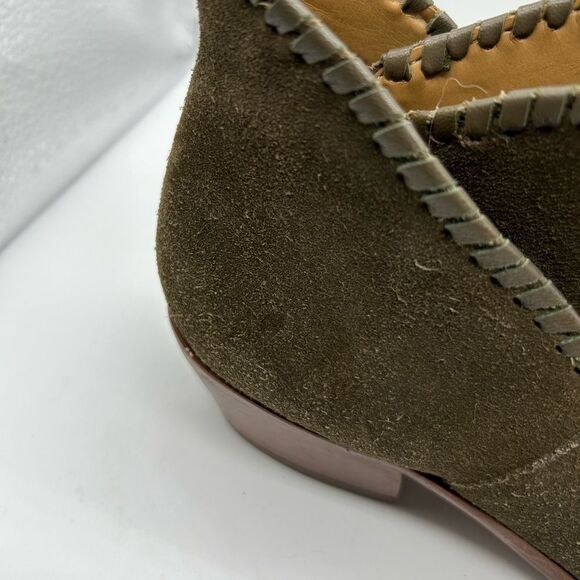 Jack Rogers Sadie Olive Green Suede Whipstitch Bootie - Picture 13 of 16